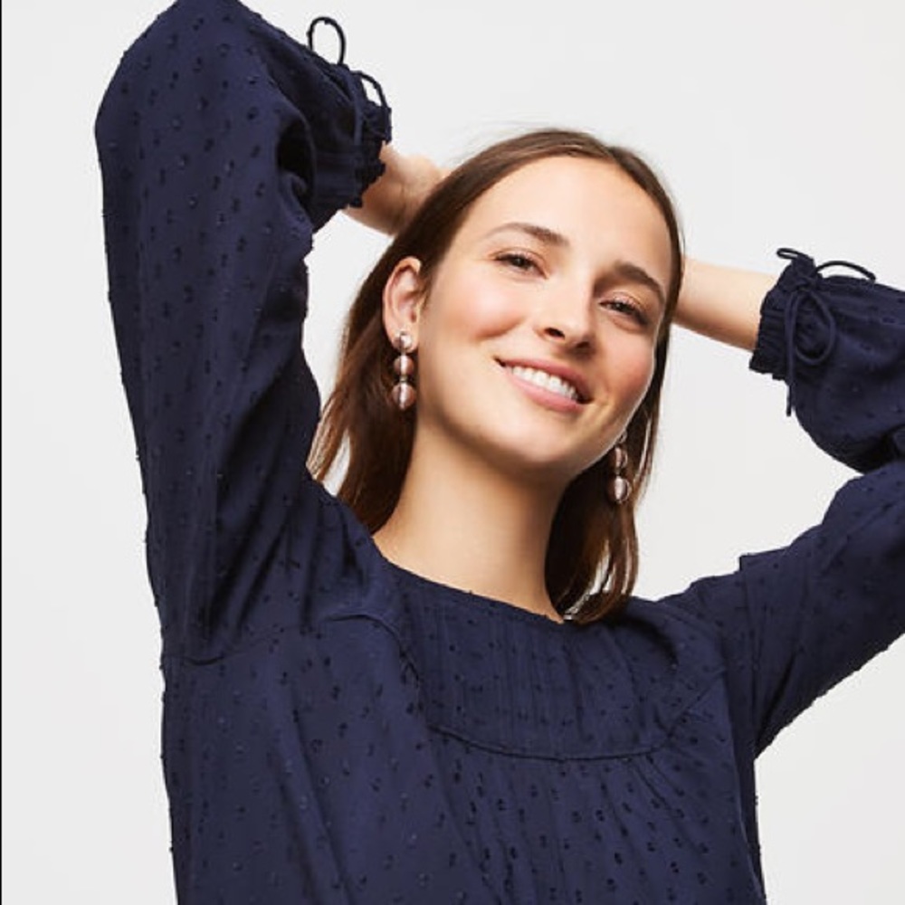 Loft Long Sleeve Textured Blouse